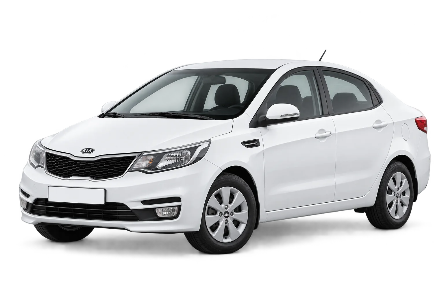 Kia Rio, белый автомобиль